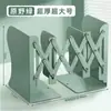 Soporte retráctil para libros con portalápices, estante integrado para almacenamiento de libros de escritorio, separador para libros para estudiantes de secundaria, estantería de escritorio