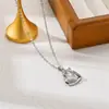 Comercio exterior transfronterizo simple moda titanio acero collar mujeres no se desvanece lujo todo combina personalidad estilo coreano cadena clavícula joyería