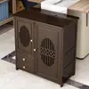 Mesa de Chá Pequena Móvel, Armário Lateral para Chá, Carrinho de Chá, Mesa de Bar de Chá Doméstica em Madeira Maciça, Chaleira Integrada e Armário para Preparo de Chá