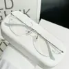 Novo modelo de óculos, armação sem aro em titânio puro, óculos de grau sem aro com borda cortada totalmente em titânio, disponíveis com grau M-7110