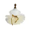PETCIRCLE Ropa para Mascotas para Perros Pequeños y Cachorros, Lindo Vestido de Malla Multicapa Esponjoso, Vestido de Boda Dorado