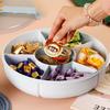 Plato de Frutas Conejo Dorado Sala de Estar Hogar Mesa de Centro Creativo Dulces Sellado 6 compartimentos Nueces y Semillas de Melón Snacks Caja de Dulces de Año Nuevo con Tapa