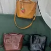 Suministro Exclusivo Transfronterizo de Bolsos Cubo de Cuero Genuino para Mujer, Bolsos Cruzados Sencillos, Bolsos de Mano Sencillos de Piel de Vaca Curtida Vegetal, Directo del Fabricante