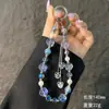 Cadena para Teléfono de Circonita en Forma de Corazón, Cadena para Teléfono de Flor de Rosa Acrílica, Correa de Pulsera con Cuentas para Funda de Teléfono, Cadena para Teléfono