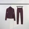 [Em Estoque] Conjunto de Jaqueta com Capuz e Calça Cropped Ld, Moletom de Gola Alta, Jaqueta Esportiva para Yoga