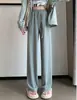 Pantalones de Seda de Hielo con Protección Solar para Mujer, Verano Finos de Cintura Alta, Holgados de Pierna Ancha, Deportivos Casuales, Sueltos, Transpirables, Rectos, de Secado Rápido