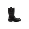 Versión de cuero, 5 cm de aumento de altura, color retro lavado, punta redonda, texturizados, botas de montar hasta la pantorrilla para mujer, nuevo estilo 2026