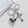 Explosiones Transfronterizas Ins Personalidad Viento Oscuro Dulce Fresco Plata Mariposa Cruzada Polilla Ahumada Llavero Colgante de Bolsa