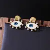 Pendientes de Ojo de Diablo Europeos y Americanos, Pendientes de Alta Gama, Pendientes Coloridos de Esmalte Diamantado Vintage Medieval