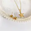 Nuevo Precio Especial Entrada Lujo Acero Titanio Collar Cadena Clavícula Moda Atmosférica para Mujer Alta Calidad Conservación de Color Collar Aretes Traje