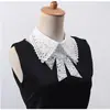 Moda Estilo Coreano Versátil Pajarita Falsa para Mujer, Cuello de Camisa Separado Decoración, Accesorio de Cuello con Adorno de Encaje
