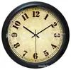 Reloj de Pared Redondo Retro Personalizado para Exportación, Reloj de Pared de Cuarzo Estilo Europeo para Comercio Exterior, Reloj con Marco Negro, Reloj de Pared