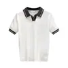 Camiseta fina de punto simple y elegante con cuello camisero para hombre, suéter casual de manga corta de seda helada de moda para hombre, camisa de verano de manga corta