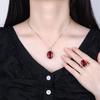 2024 Zhuang Shengsheng Joyería Simulación Corindón Rojo Cristal Azul Traje de Joyería Retro 15*20-13*18
