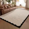 Tapete para sala de estar, lavável e limpa com pano, estilo vintage francês de meados do século, juta, à prova de som, resistente à sujeira, tapete de cabeceira para quarto, tapete de chão espessado