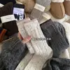 Calcetines Gruesos de Lana de Invierno Hilo Cálido Estilo Coreano Color Ins Bloques de Color Trenza de Punto Calado Calcetines de Media Pantorrilla Calcetines para Mujer Calcetines Arrugados
