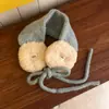Orejeras de Peluche de Terciopelo de Cordero con Bloques de Color Estilo Coreano para Mujer en Invierno, Calientes y a Prueba de Frío Protección para los Oídos para Ciclismo, Bolsas para los Oídos con Cordones, Orejeras de Moda
