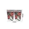 Set de vajilla desechable con tema de árbol de Navidad transfronterizo Suministros para fiestas Platos de papel desechables Servilletas de papel Vasos de papel
