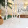Navidad Nueva Transparente Copo de Nieve Acrílico Cinco Estrellas Barra de Hielo Carámbano Árbol de Navidad Colgante Decorativo de Copo de Nieve Transfronterizo