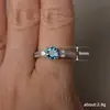 Desejo Anel Azul Marinho Novo Mais Vendido Europeu e Americano Proposta Noivado Joias Simples Par Casamento Joias Atacado
