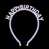 Faixa de Feliz Aniversário Faixa de Aniversário Coroa de Aniversário com Diamante Coroa de Letra Plástica Venda Quente Transfronteiriça