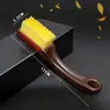 Cepillo de Alambre de Acero, Cepillo de Cerdas de Cerdo, Cepillo de Cerdas Suaves para Limpieza y Eliminación de Polvo, Cepillo para Herramientas de Joyería de Nogal y Diamante, Cepillo para Zapatos