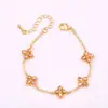 Pulseira de Trevo de Quatro Folhas Cdd Mais Vendida com Strass para Mulheres, Joia Exquisita de Luxo Leve, Acessório Versátil Estilo Europeu e Americano, Direto da Fábrica