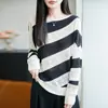 Suéter de tricô fino vazado estilo francês para mulheres, tamanho plus size, modelador, com mangas morcego irregulares