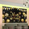 Telón de Fondo de Cumpleaños Nuevo Estilo Transfronterizo Poliéster Accesorios de Fiesta Decoración de Escena con Globos Banner de Cumpleaños Tapiz Colgante