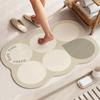 Tapete de Piso de Barro Diatomeo con Diseño de Flores Estilo Ins para Hogar, Tapete para Puerta de Entrada, Tapete para Piso de Baño, Tapete Absorbente para Pies para Puerta de Inodoro