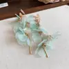 Pinzas para Orejas~ La Isla y el Mar se Encuentran en un Diseño de Malla Floral para Mujeres Sin Perforaciones, Pendientes Estilo Vacaciones Bohemias, Accesorios para Orejas Frescos y Dulces