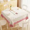 Mantel de Lunares de Dibujos Animados Impermeable y a Prueba de Aceite Sin Lavar 2025 Lujo Ligero Gama Alta Mantel Cuadrado Protector para Mesa de Café