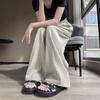 Pantalones de Pierna Ancha de Algodón y Lino Holgados y Relajados para Mujer, Pantalones de Lino Blanco con Clase, Pantalones Casuales de Verano Delgados con Cintura Elástica hasta el Piso