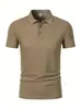 Nueva Camiseta de Verano Paul Manga Corta Manga Corta Malla de Alta Gama Seda Helada Camiseta de Manga Corta Camisa para Hombre Cuello de Camisa Verano Color Sólido