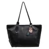 Bolso Tote Retro de Gran Capacidad para Mujer 2025 Otoño Nuevo Color Puro Simple Color de Contraste Versátil Elegante Bolso de Hombro Único