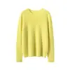 Suéter de Cachemira 100% Puro Engrosado para Mujer, Cuello Redondo, Dobladillo Enrollado, Manga Larga, Otoño Invierno Nuevo, Holgado, Adelgazante, Ropa Interior