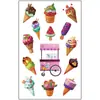 Transfronterizo Nuevo Postre Infantil Pegatinas de Tatuaje de Colores Impermeables Fiesta de Cumpleaños Niños y Niñas Pasteles Dulces Pegatinas de Dibujos Animados
