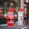 Nova decoração inflável de boneco de neve de desenho animado de Natal transfronteiriça para uso externo, boneco inflável do Papai Noel