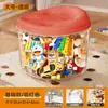 Banco de Armazenamento Transparente para Bonecas Sala de Estar Quarto Boneca de Pelúcia Artefato de Armazenamento Banco Infantil Banco de Armazenamento