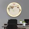 Pintura Decorativa Redonda de Mapa Pintura Luminosa Led Pintura Colgante de Entrada Oficina Sala de Té con Pintura de Luz Mural de Sala de Estar Estilo Chino Nuevo