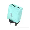 Carregador de Celular Estilo Mecha Europeu e Americano Transfronteiriço Multi-Porta 4 USB + 2C Cabeça de Carregamento Rápido 5V3A Cabeça de Carregamento Nitreto de Gálio
