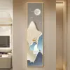 Nove imagens de peixes na entrada, faixas estreitas de pintura de decoração de varanda, de frente para a porta, murais verticais, pinturas no corredor de entrada