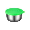 Taza de Salsa de Acero Inoxidable con Tapa, Plato para Ensalada de Tomate, Plato para Condimentos, Mini Taza Sellada para Salsa, Plato para Dips, Plato para Condimentos