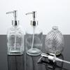 Botella Transparente de Desinfectante de Manos con Dispensador a Presión Hotel Hogar Baño Botella de Champú Agua Gel de Ducha Botella de Vidrio Reenvasado de Loción Botella Vacía