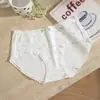 Ropa interior de algodón puro con estampado floral dulce para niñas, suave para la piel y transpirable. Ropa interior de algodón para mujer con entrepierna elástica extendida antibacteriana 10A que cubre las caderas.