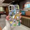Venda direta de fábrica original, capa de telefone transparente de TPU estilo graffiti minimalista azul mediterrâneo para iPhone 17/18 Pro Max