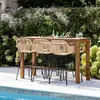 Taburete Alto para Exterior Estilo Nórdico Mesa de Bar Mesa de Mimbre para Exterior y Sillas Cafetería Tienda de Té con Leche Taburete de Barra Montado en la Pared Silla Alta