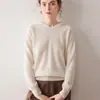 Nuevo Suéter de Cachemira Pura para Mujer Otoño e Invierno 2025 Sudadera con Capucha de Punto Pulóver de Punto de Manga Larga de Primera Línea Listo para Usar
