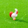 Decoración de terrario de musgo, familia de gallos miniatura realista, figuras de PVC, manualidades hechas a mano