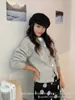 Nuevo Cardigan Suéter de Punto para Mujer Estilo Coreano Terciopelo de Yak Cuello Redondo Diseño de Moda Botón Arcoíris Otoño e Invierno 2025